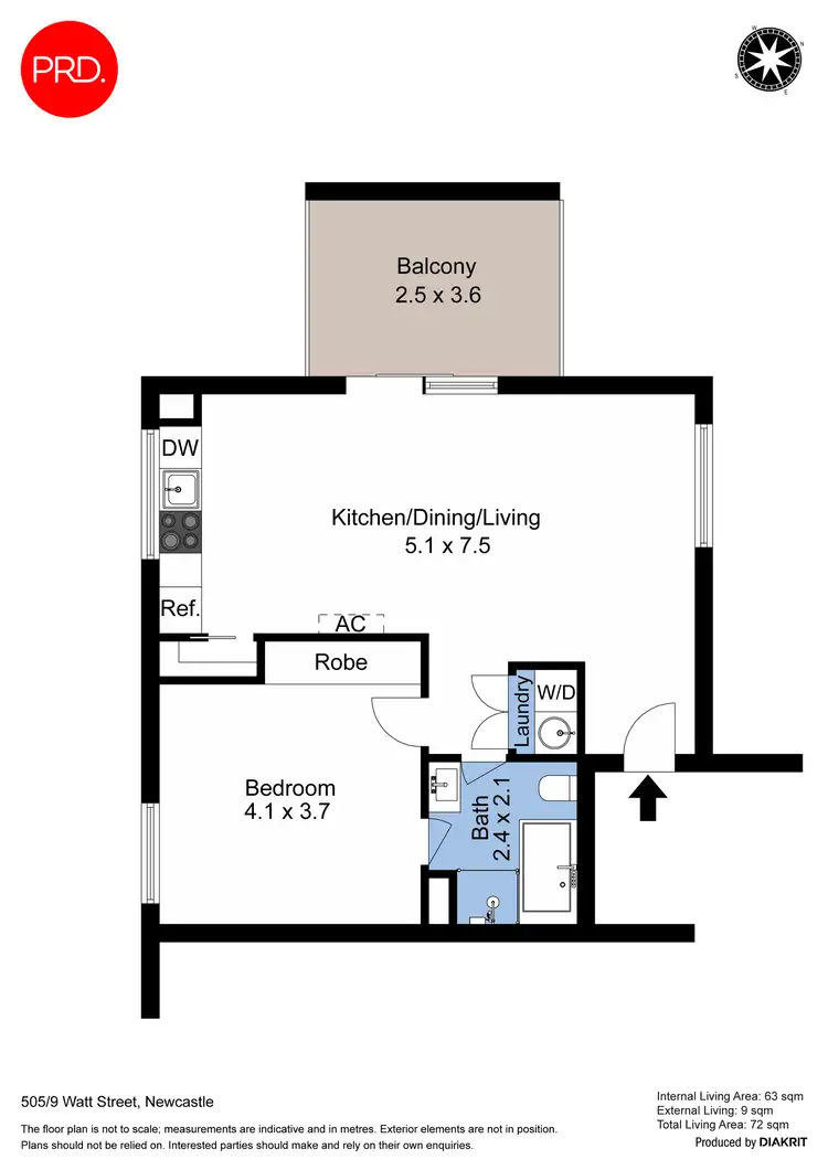 Floorplan of Homely apartment listing, 505/9 Watt Street, Newcastle NSW 2300