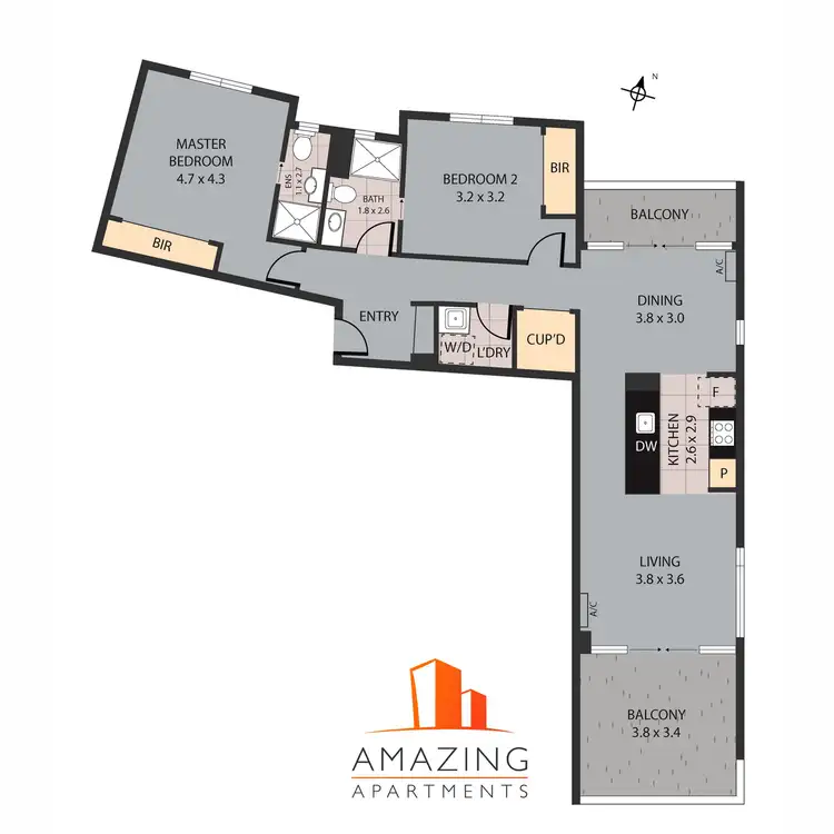 Floorplan of Homely apartment listing, 82 Boundary Street, Brisbane City QLD 4000