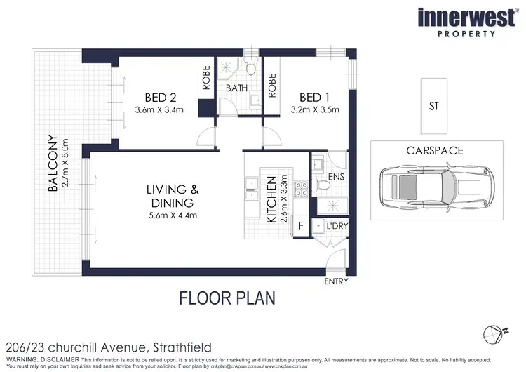 Floorplan of Homely apartment listing, 206/23-25 Churchill Avenue, Strathfield NSW 2135