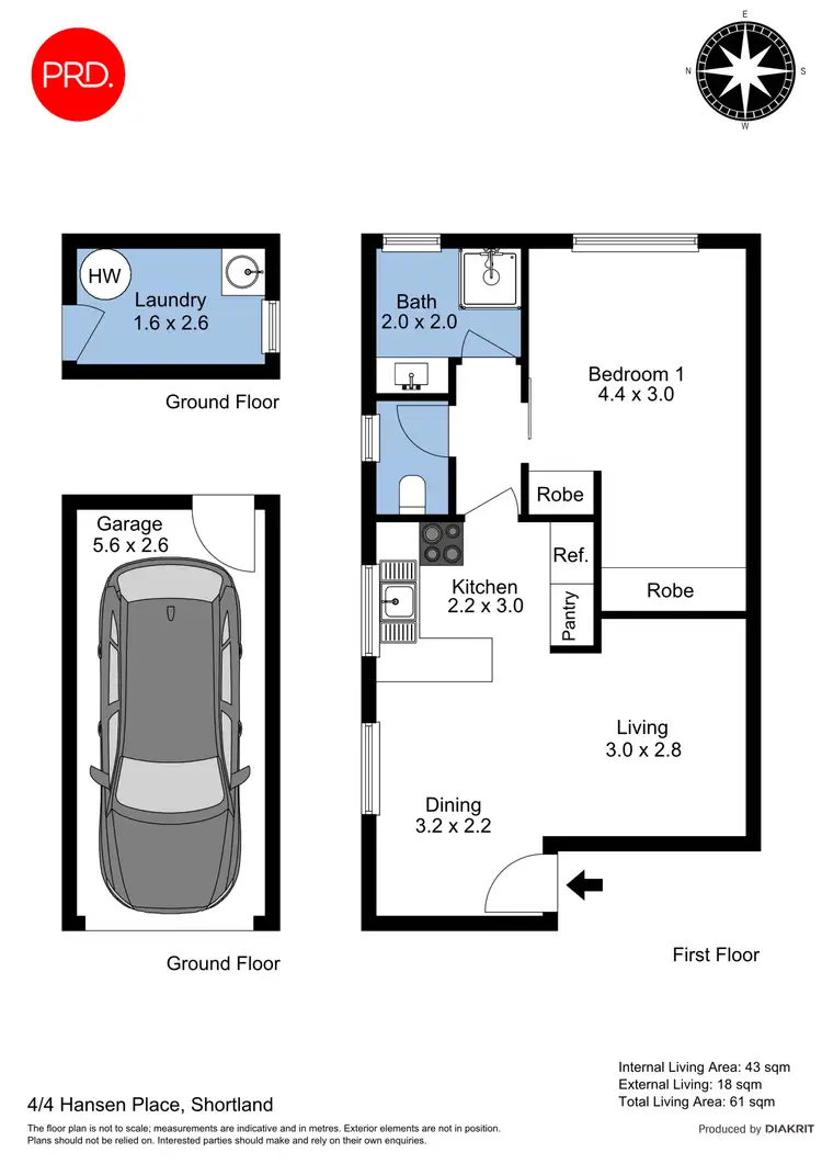 Floorplan of Homely unit listing, 4/4 Hansen Place, Shortland NSW 2307