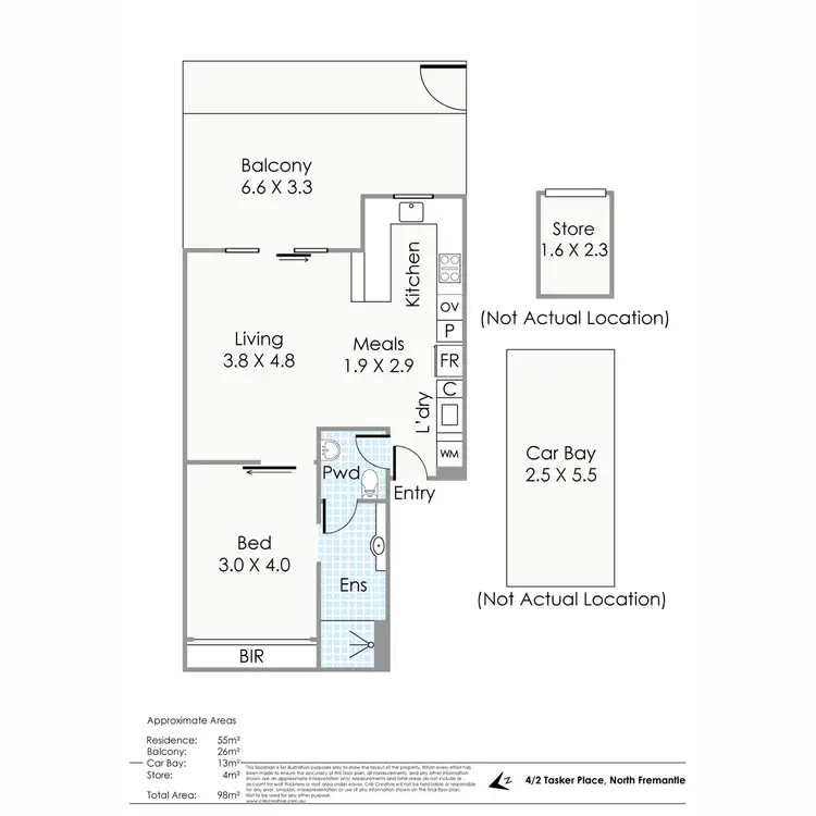 Floorplan of Homely apartment listing, 4/2 Tasker Place, North Fremantle WA 6159