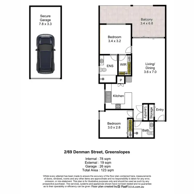 Floorplan of Homely unit listing, 2/69 Denman Street, Greenslopes QLD 4120
