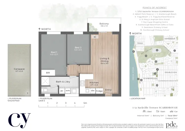 Floorplan of Homely apartment listing, 7/52 Sackville Terrace, Scarborough WA 6019