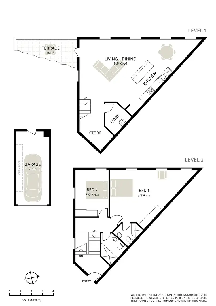 Floorplan of Homely apartment listing, 2/1 Thomson Street, Darlinghurst NSW 2010
