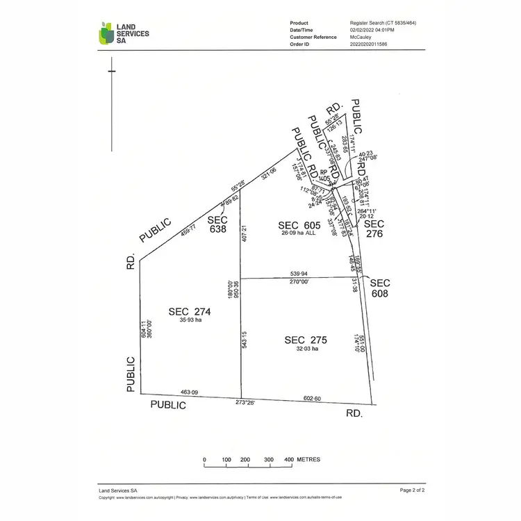 Floorplan of Homely land listing, Sec 605 & Sec 275 Station Rd & Beaufort Road, Beaufort SA 5550