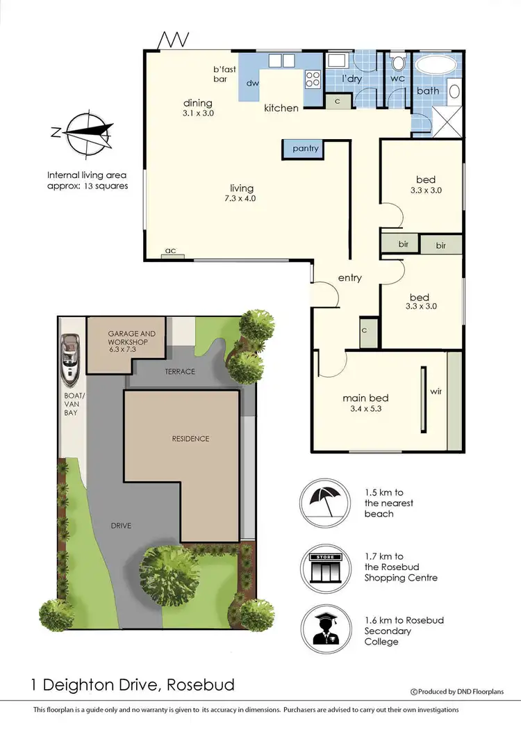 Floorplan of Homely house listing, 1 Deighton Drive, Rosebud VIC 3939