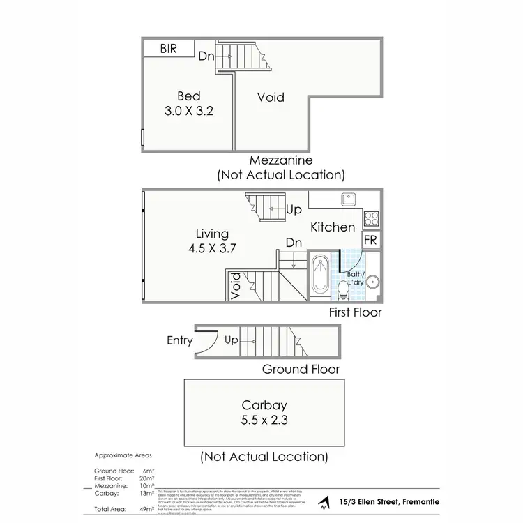 Floorplan of Homely apartment listing, 15/3 Ellen Street, Fremantle WA 6160