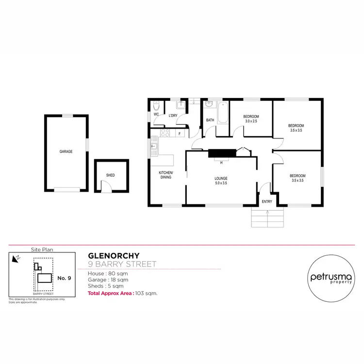 Floorplan of Homely house listing, 9 Barry Street, Glenorchy TAS 7010