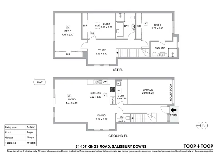 Floorplan of Homely townhouse listing, 34/107 Kings Road, Salisbury Downs SA 5108