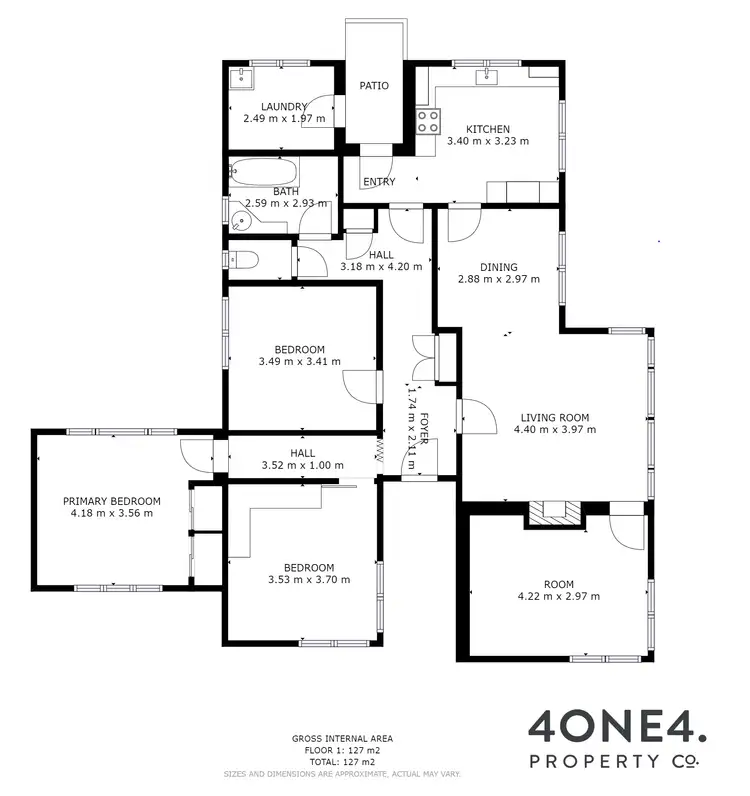 Floorplan of Homely house listing, 4 Carter Court, Rosetta TAS 7010