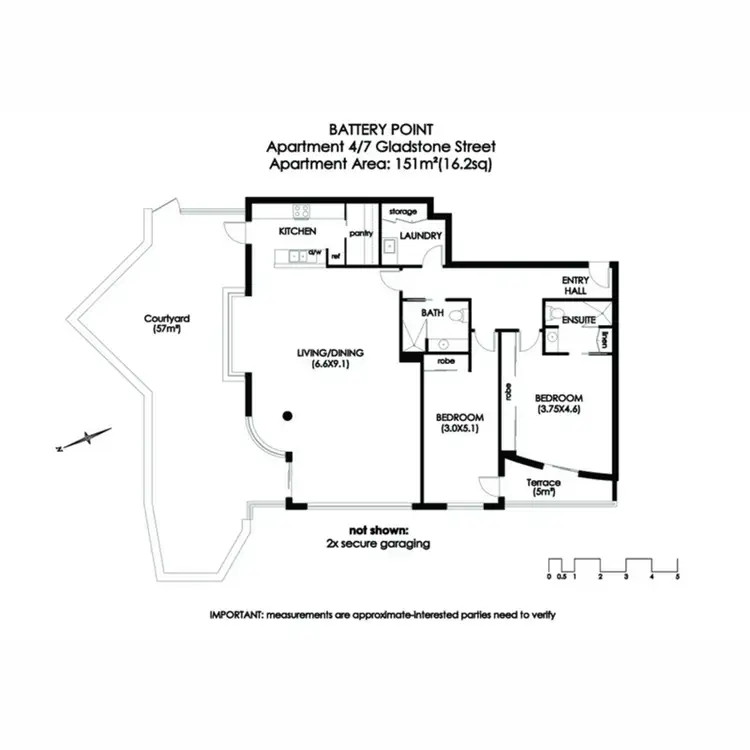 Floorplan of Homely apartment listing, 4/7 Gladstone Street, Battery Point TAS 7004