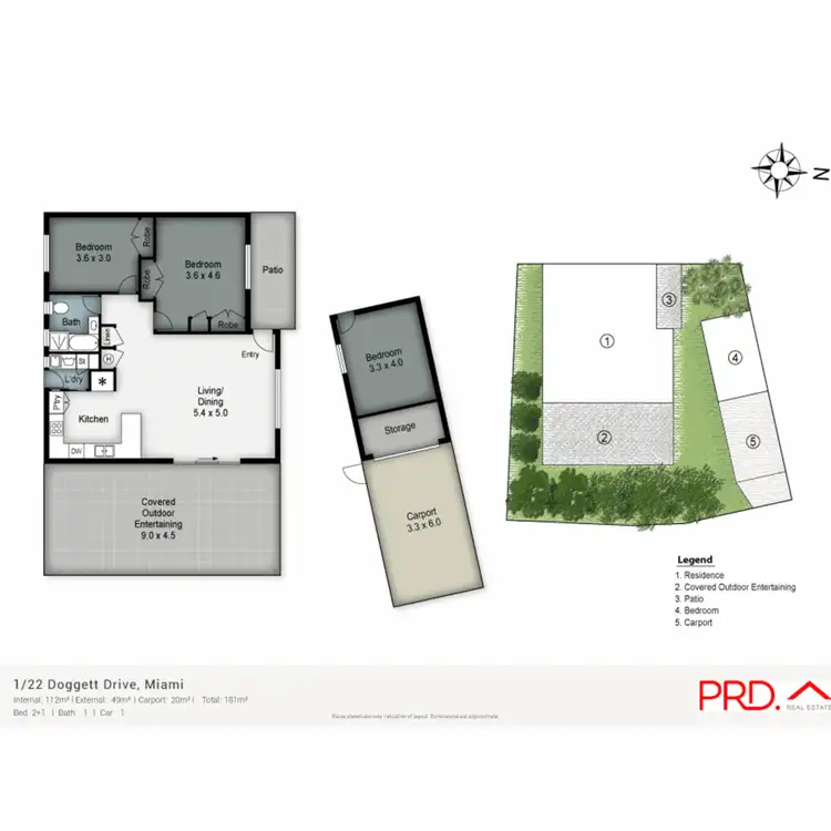 Floorplan of Homely semi-detached listing, 1/22 Doggett Drive, Miami QLD 4220