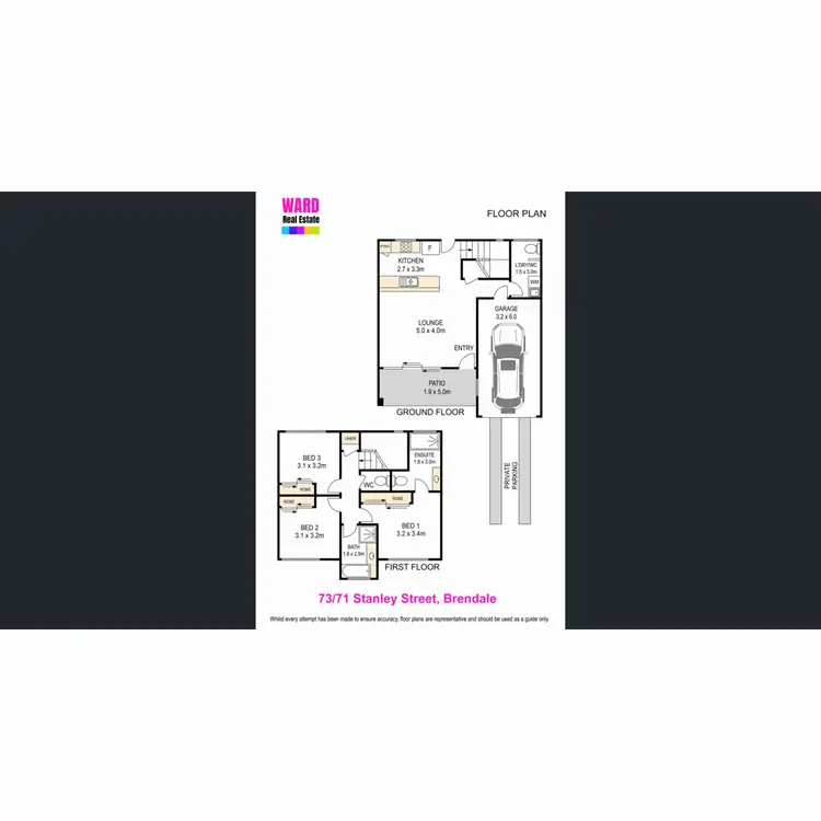 Floorplan of Homely townhouse listing, 73/71 Stanley Street, Brendale QLD 4500