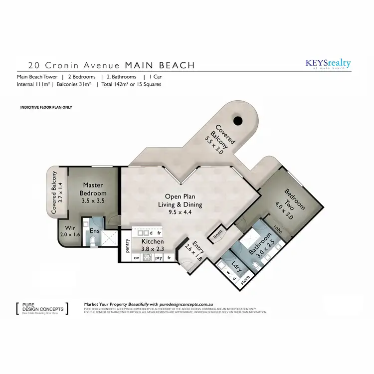 Floorplan of Homely apartment listing, 12/20 Cronin Avenue, Main Beach QLD 4217