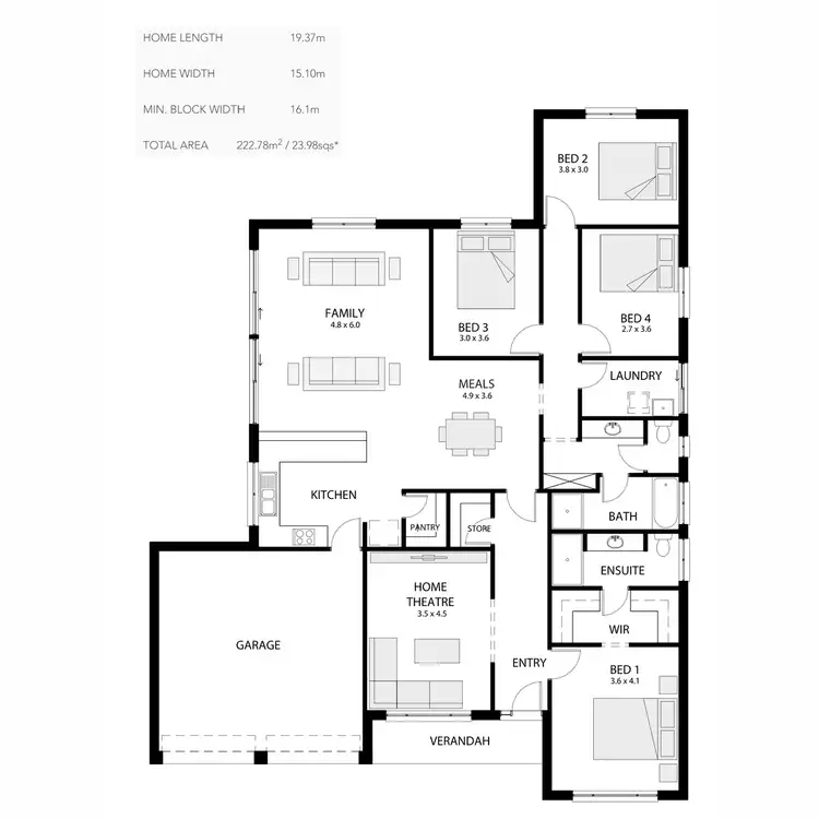 Floorplan of Homely house listing, 16 Bentham Court, Mount Barker SA 5251