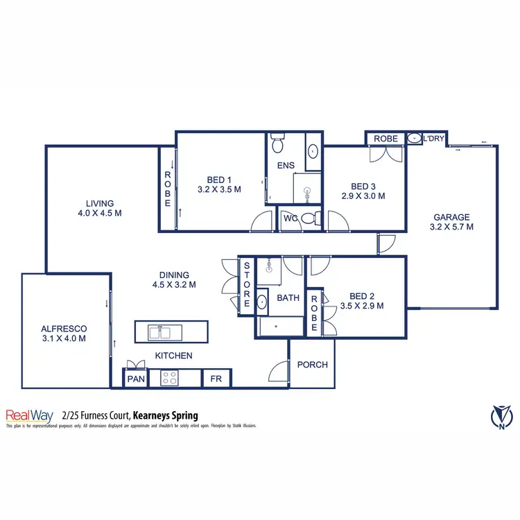 Floorplan of Homely unit listing, 2/25 Furness Court, Kearneys Spring QLD 4350