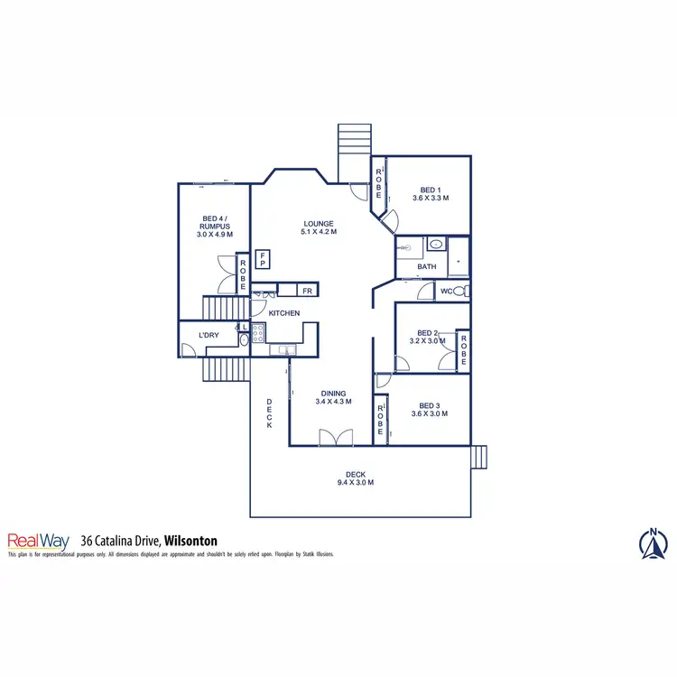 Floorplan of Homely house listing, 36 Catalina Drive, Wilsonton QLD 4350