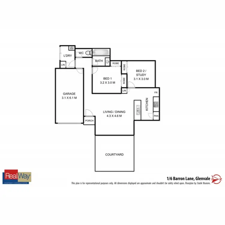 Floorplan of Homely unit listing, 1 & 2/6 Barron Lane, Glenvale QLD 4350