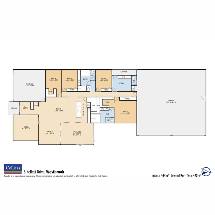 Floorplan of Homely house listing, 3 Kellett Drive, Westbrook QLD 4350