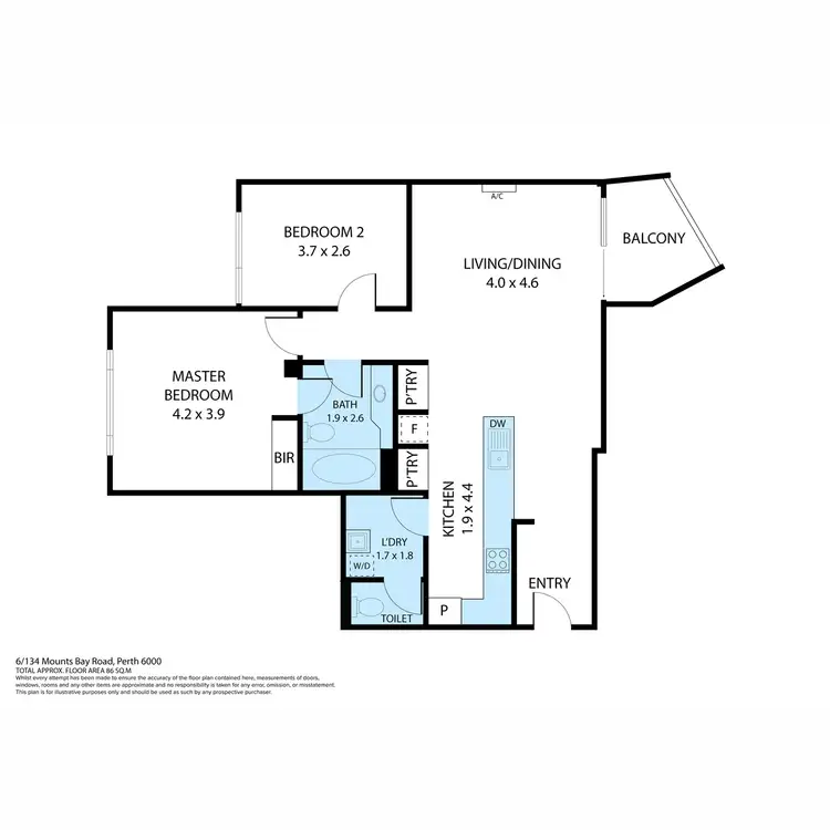 Floorplan of Homely apartment listing, 6/134 Mounts Bay Road, Perth WA 6000