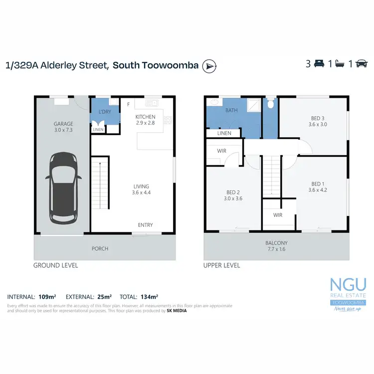Floorplan of Homely townhouse listing, 1/329A Alderley Street, South Toowoomba QLD 4350