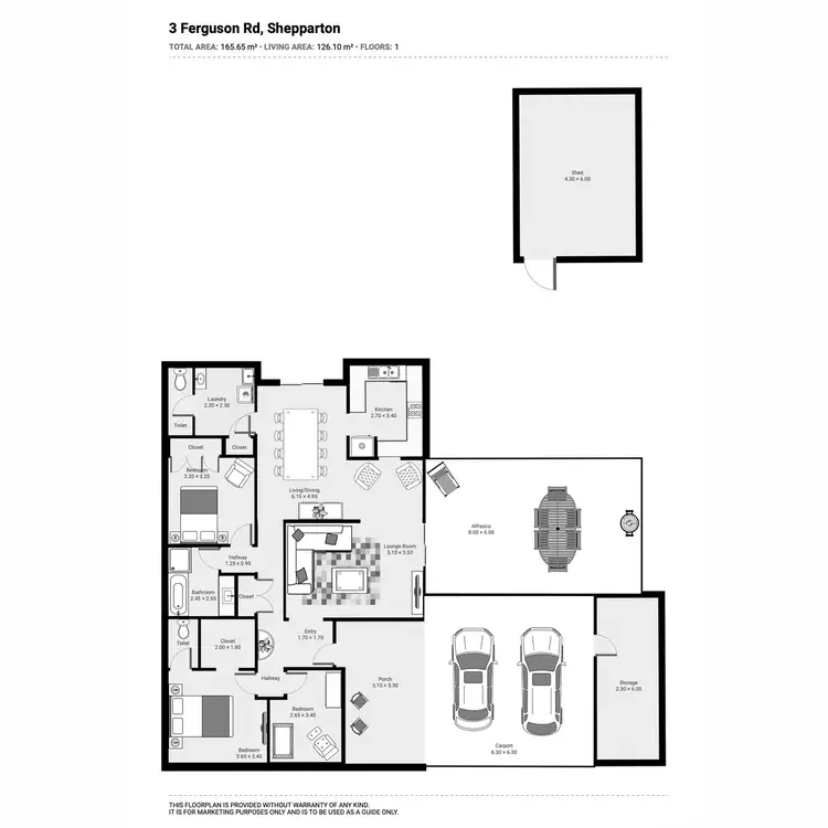 Floorplan of Homely house listing, 3 Ferguson Road, Shepparton VIC 3630