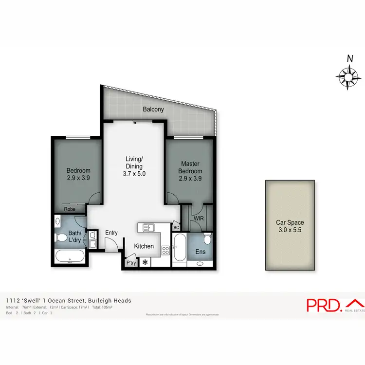 Floorplan of Homely apartment listing, 1112/1 Ocean Street, Burleigh Heads QLD 4220