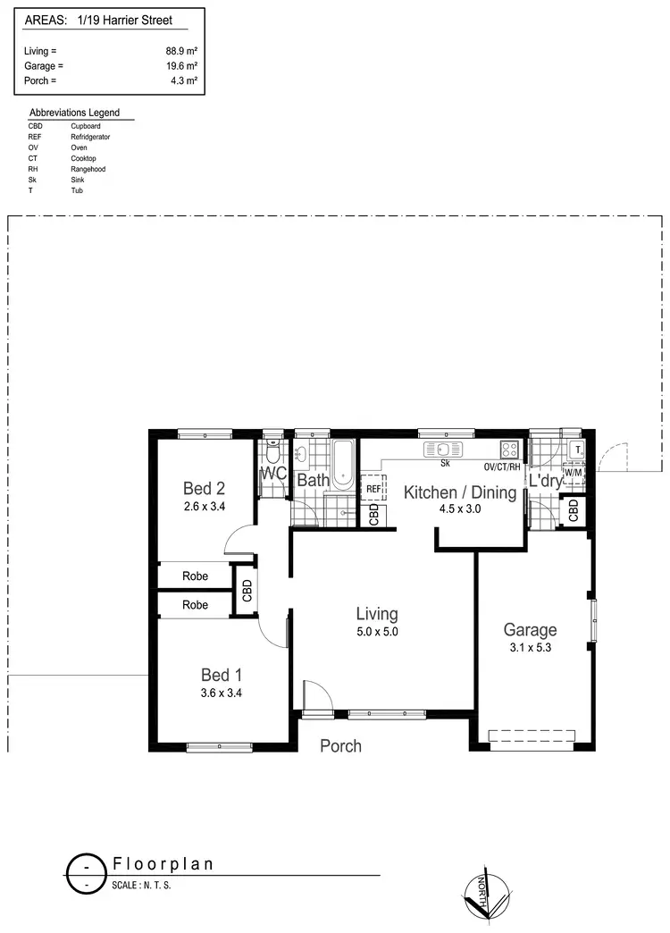 Floorplan of Homely unit listing, 1/19 Harrier Street, Estella NSW 2650