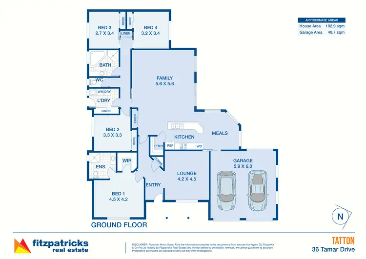 Floorplan of Homely house listing, 36 Tamar Drive, Tatton NSW 2650
