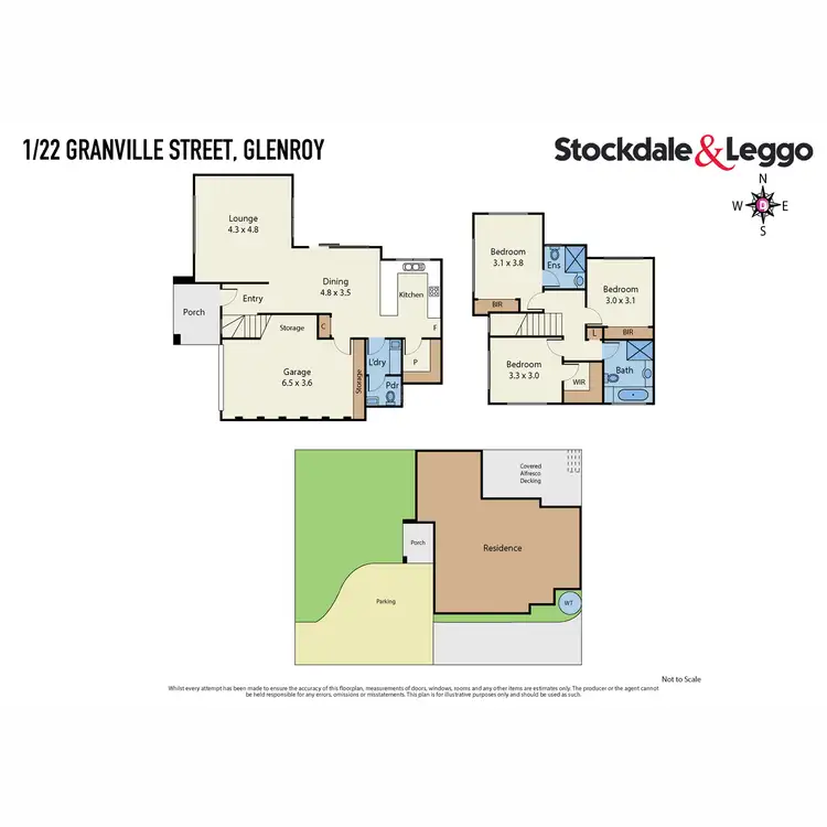 Floorplan of Homely townhouse listing, 1/22 Granville Street, Glenroy VIC 3046