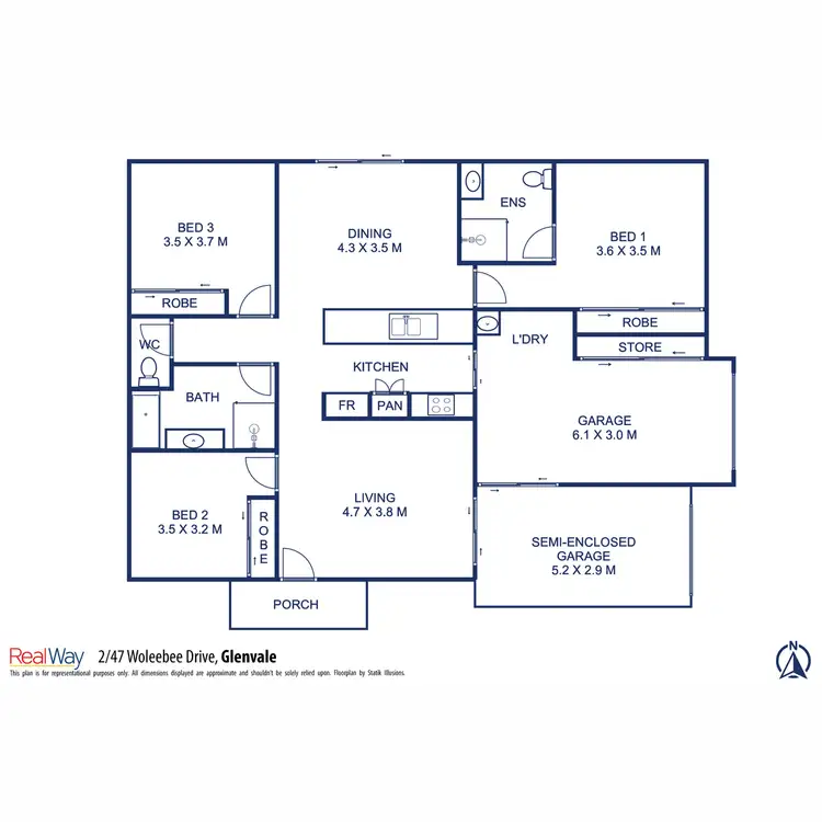 Floorplan of Homely unit listing, 2/47 Woleebee Drive, Glenvale QLD 4350