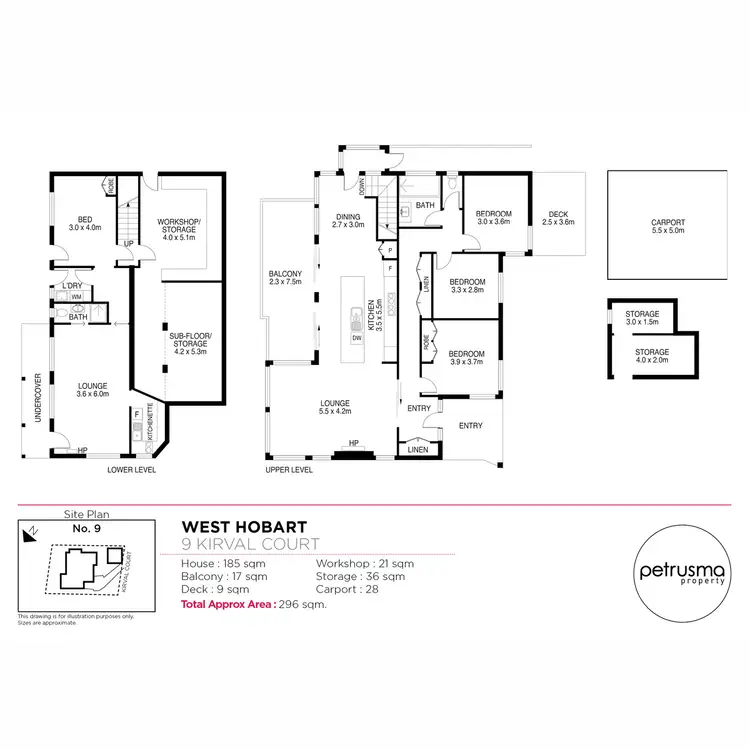 Floorplan of Homely house listing, 9 Kirval Court, West Hobart TAS 7000