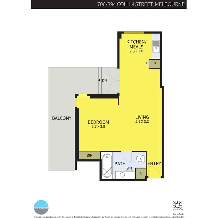 Floorplan of Homely apartment listing, 706/394 Collins Street, Melbourne VIC 3000