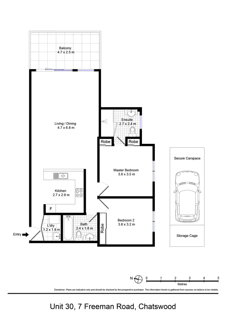Floorplan of Homely apartment listing, 30/7 Freeman Road, Chatswood NSW 2067