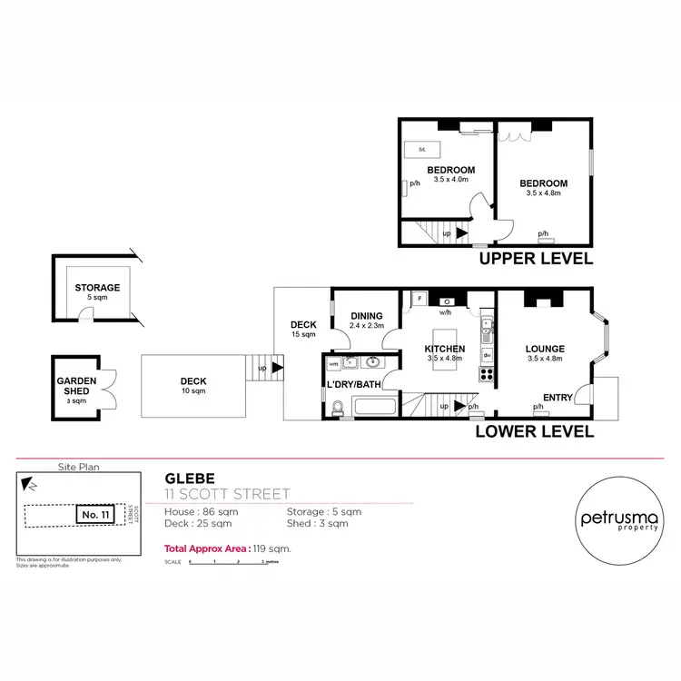 Floorplan of Homely house listing, 11 Scott Street, Glebe TAS 7000