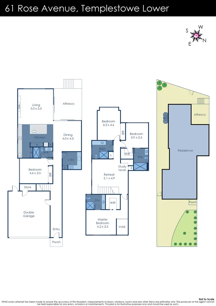 Floorplan of Homely house listing, 61 Rose Avenue, Templestowe Lower VIC 3107