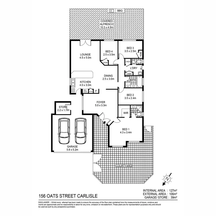 Floorplan of Homely house listing, 156 Oats Street, Carlisle WA 6101