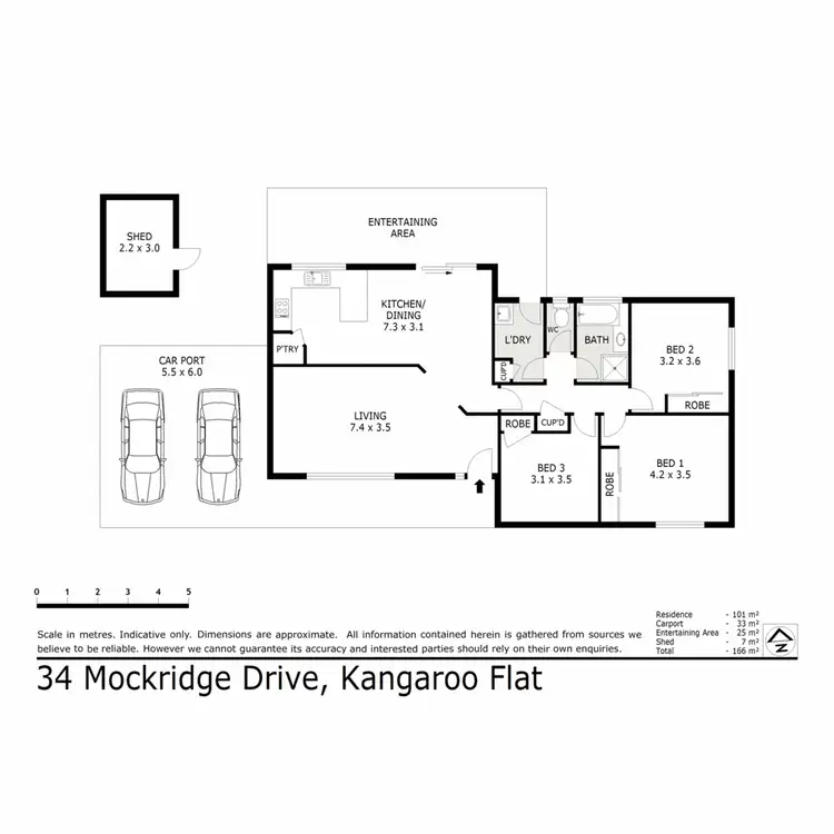Floorplan of Homely house listing, 34 Mockridge Drive, Kangaroo Flat VIC 3555