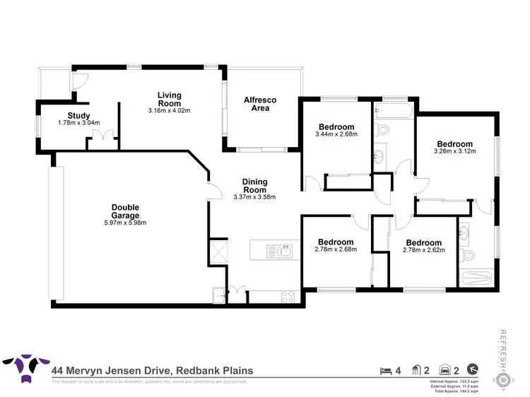 Floorplan of Homely house listing, 44 Mervyn Jensen Drive, Redbank Plains QLD 4301