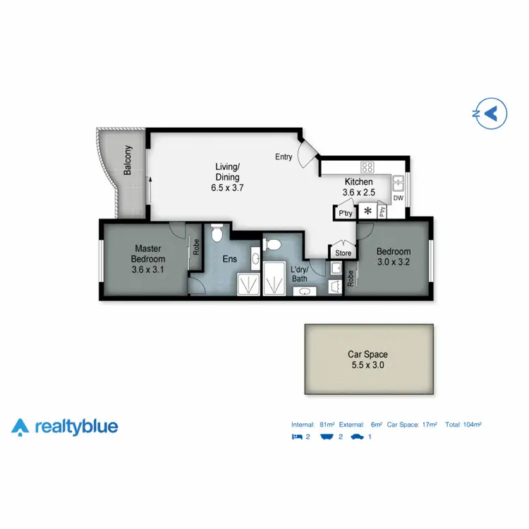 Floorplan of Homely apartment listing, 64/15 Santa Monica Road, Miami QLD 4220