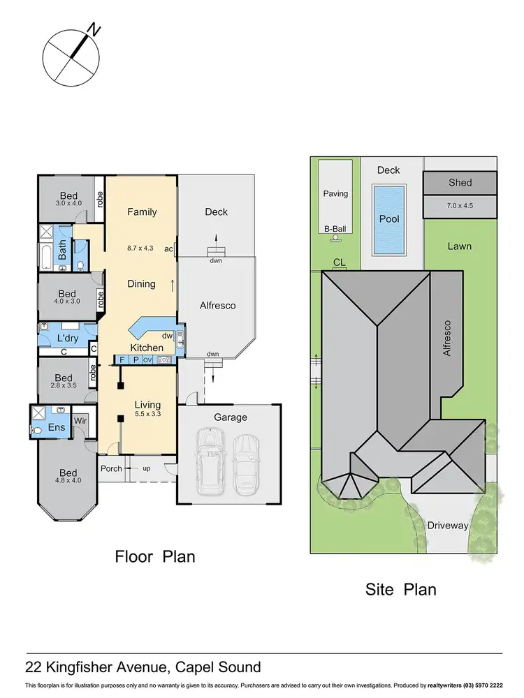 Floorplan of Homely house listing, 22 Kingfisher Avenue, Capel Sound VIC 3940