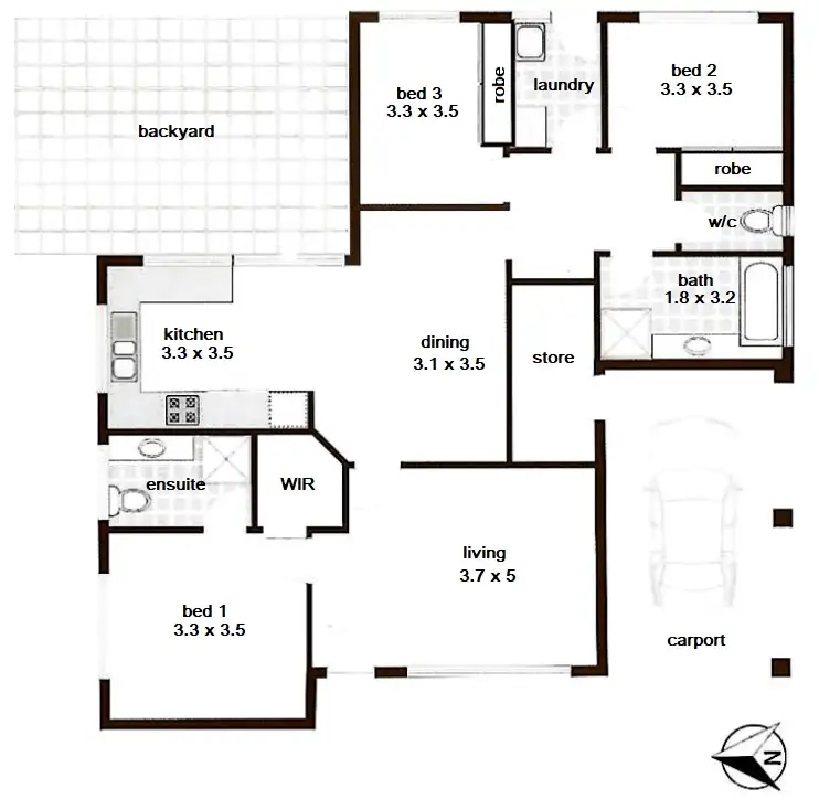 Floorplan of Homely house listing, 2/14 Hodges Place, Innaloo WA 6018