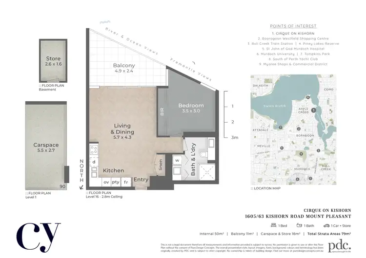 Floorplan of Homely unit listing, 1605/63 Kishorn Road, Mount Pleasant WA 6153