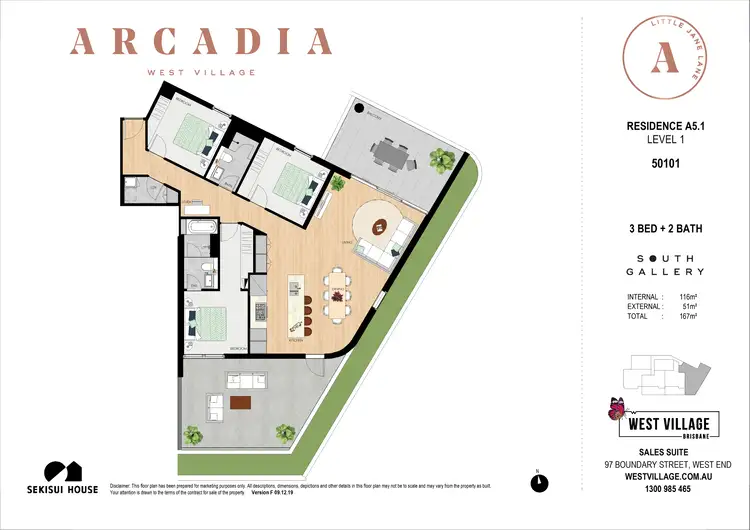 Floorplan of Homely unit listing, 50101/21 Mollison Street, West End QLD 4101