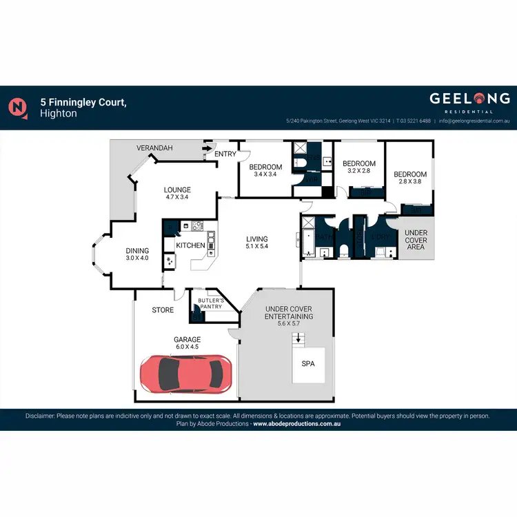 Floorplan of Homely house listing, 5 Finningley Court, Highton VIC 3216