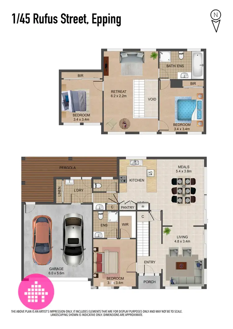 Floorplan of Homely townhouse listing, 1/45 Rufus Street, Epping VIC 3076