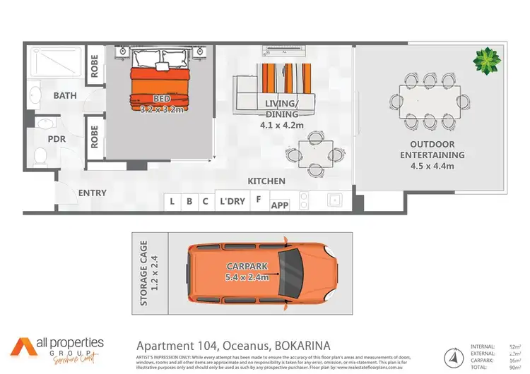 Floorplan of Homely apartment listing, Apartment 104/906 Longboard Parade, Bokarina QLD 4575