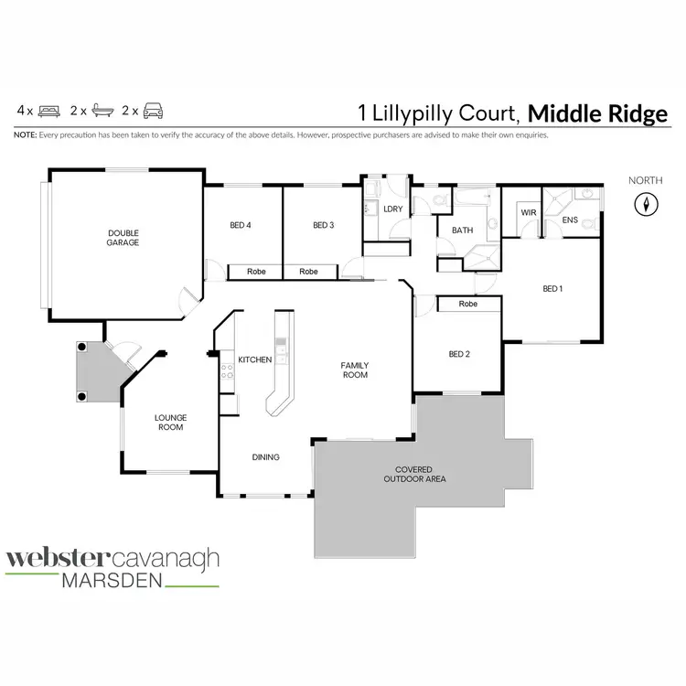 Floorplan of Homely house listing, 1 Lillypilly Court, Middle Ridge QLD 4350