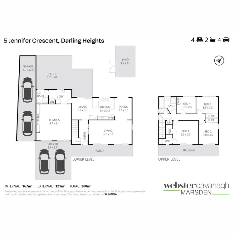 Floorplan of Homely house listing, 5 Jennifer Crescent, Darling Heights QLD 4350