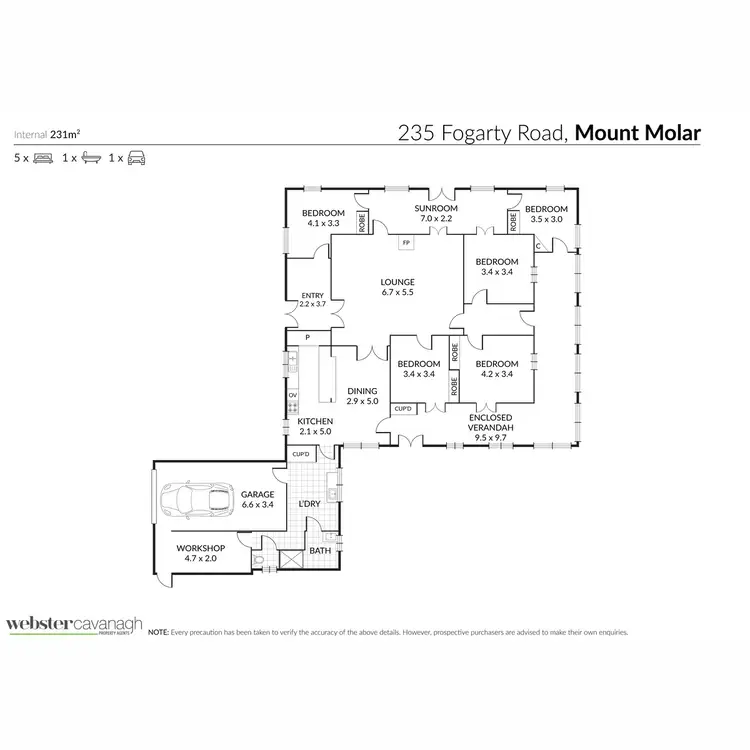 Floorplan of Homely rural property listing, 235 Fogarty Road, Mount Molar QLD 4361